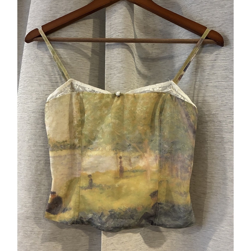 EDIKTED PICTURE PERFECT LACE BRA TOP ABSTRACT ART PRINT SIZE Medium Coquette - Picture 2 of 6